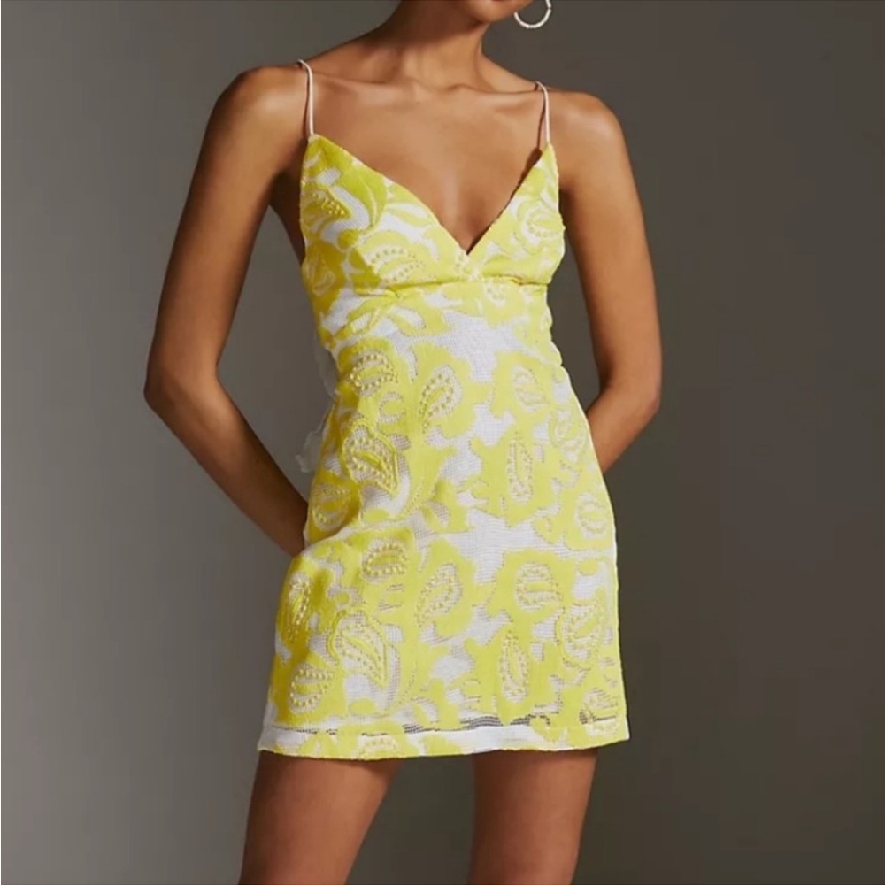 ANTHROPOLOGIE Maeve Strappy Embroidered Lace Mini Dress NWOT